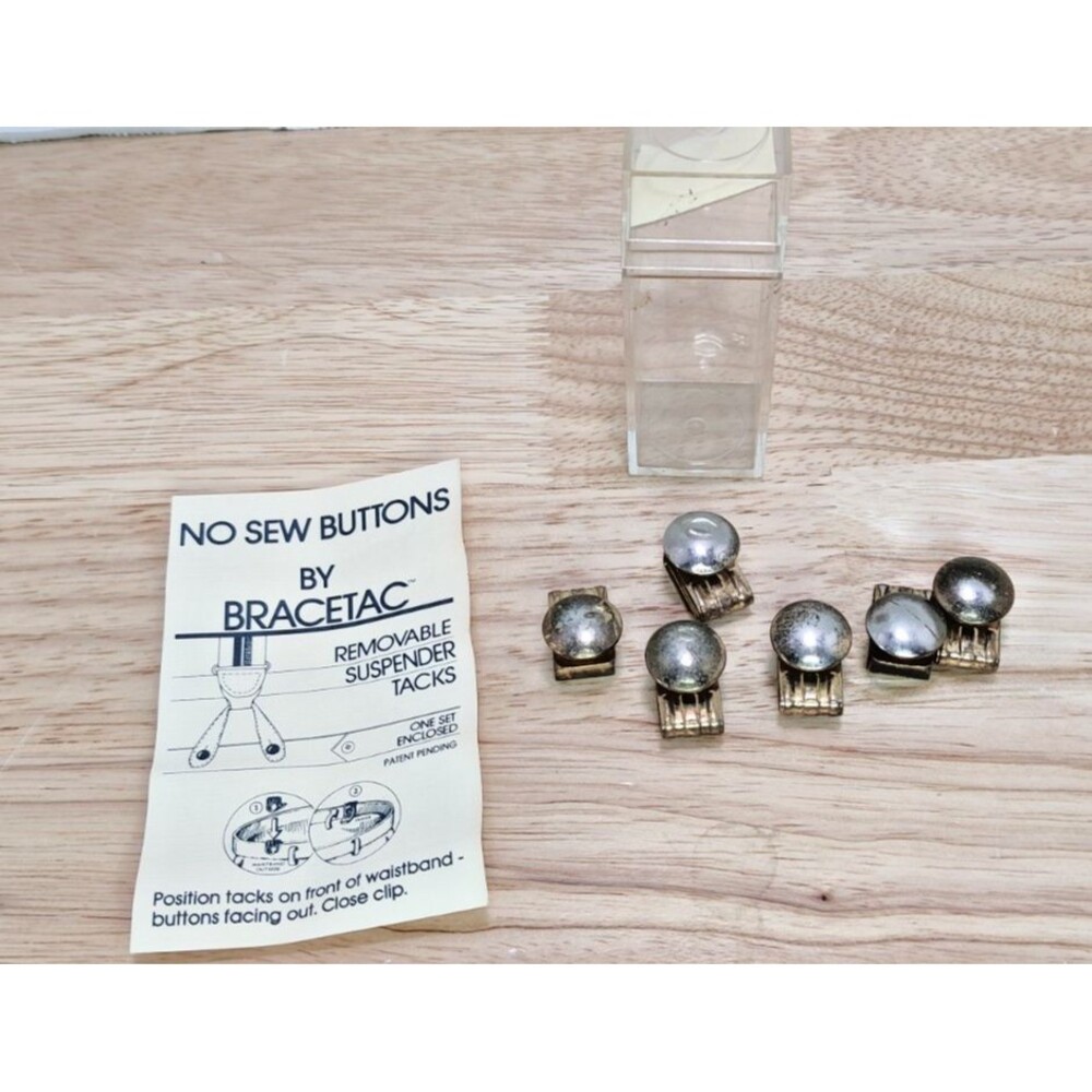 Vintage Bracetac Suspender Buttons 6 With Original Packaging-Paperwork
